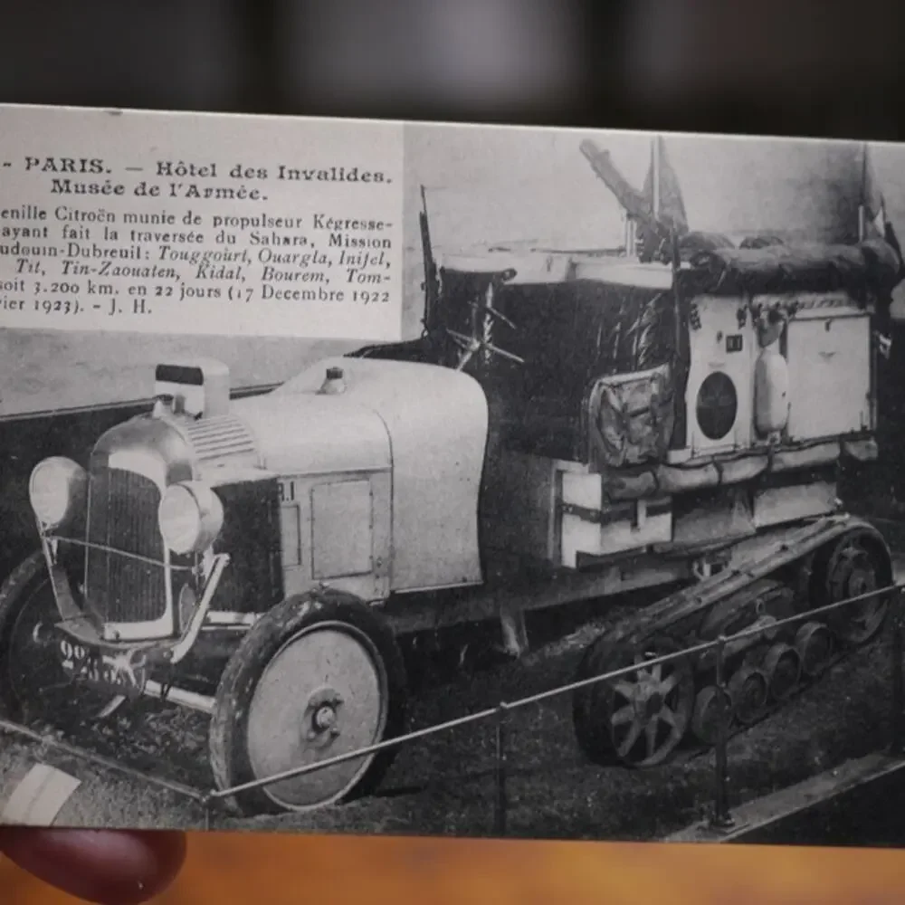 Vtg 1922 Kegresse Hinstin French Military Armored Desert Vehicle Tank Postcard